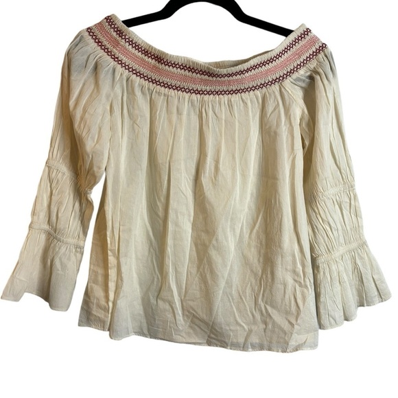LoveShackFancy Preppy Summer Cream Daisy Off-The-Shoulder Top size XS - Picture 3 of 10
